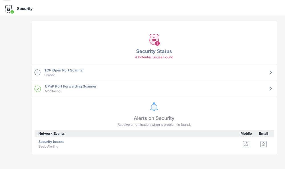 Network Security Scan feature