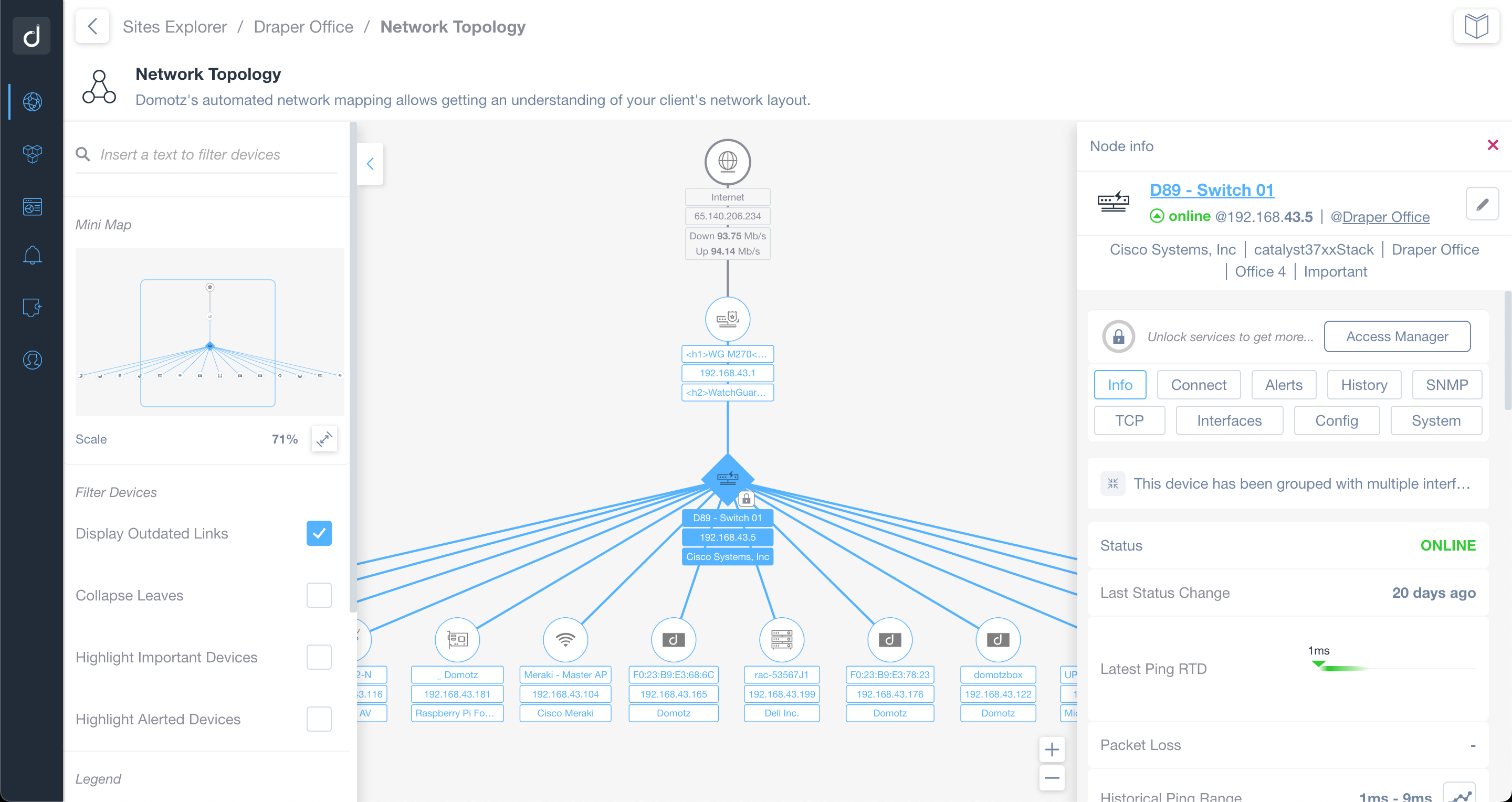 Network Topology Switch Details