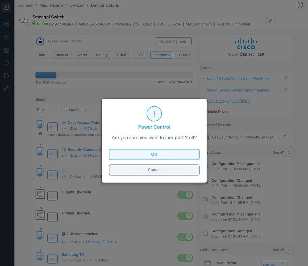 Reboot, restart, and restore device power from your desk