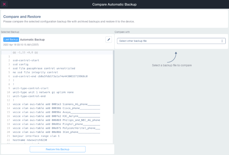 Compare and Restore Other Backup