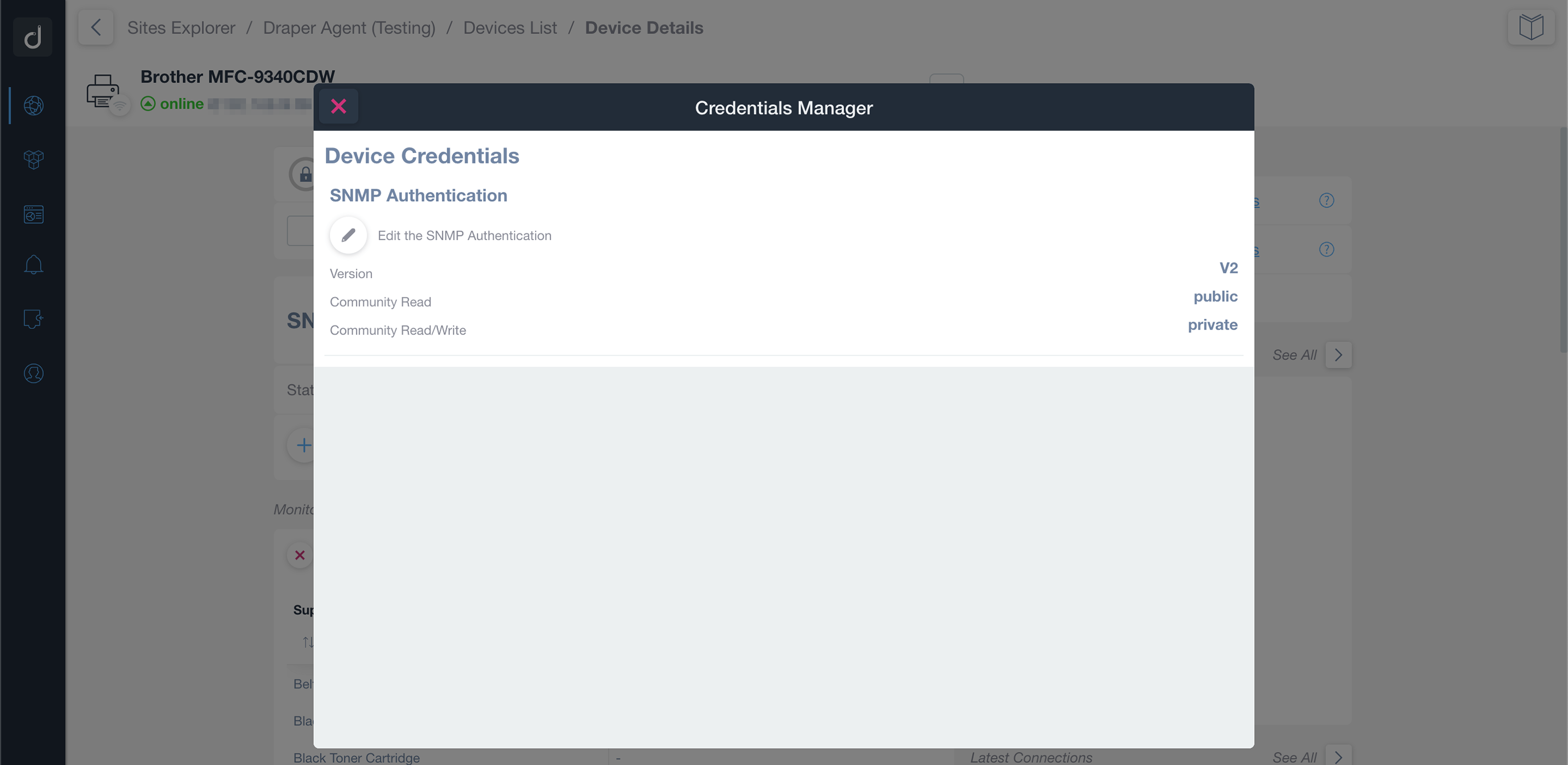 SNMP Credentials