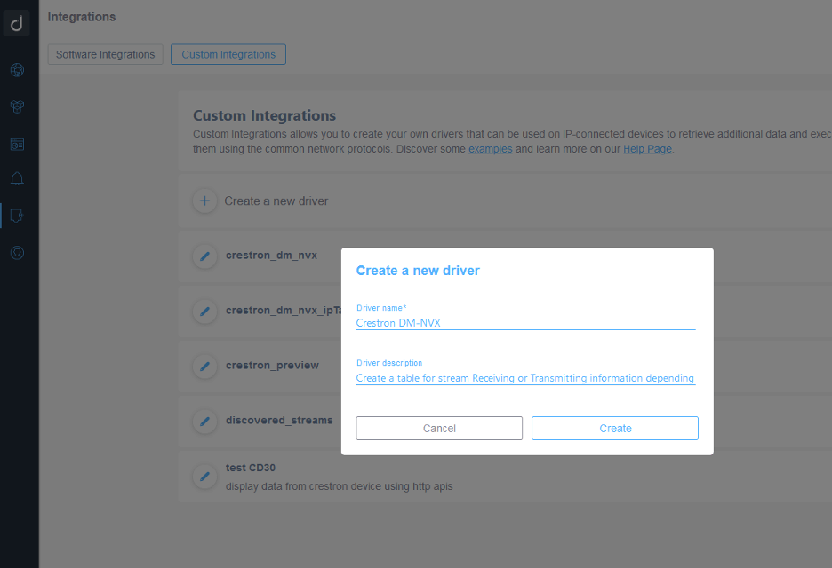 Crestron DM-NVX Create New Driver