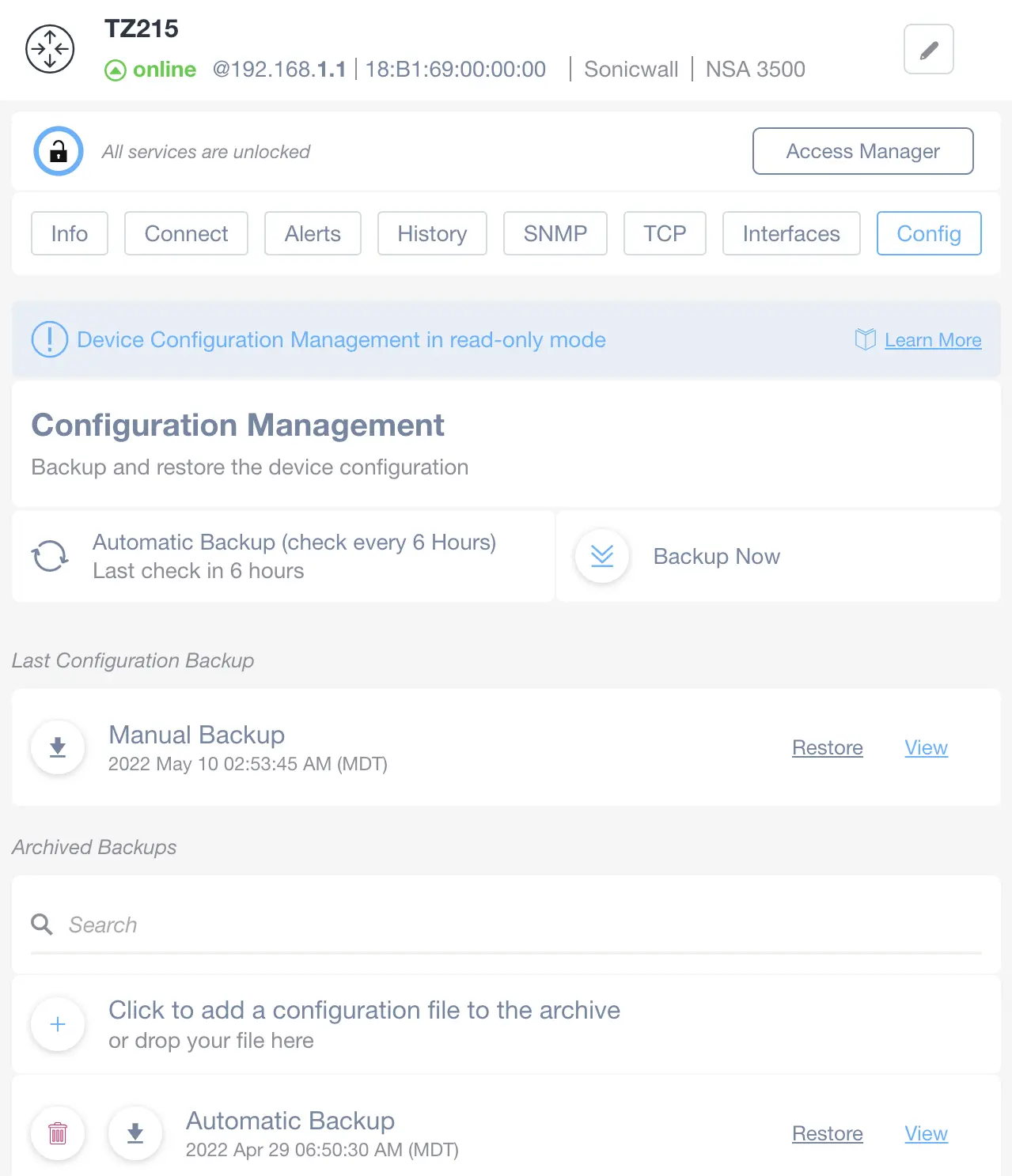 How the SonicWall Network Configuration Management Features work