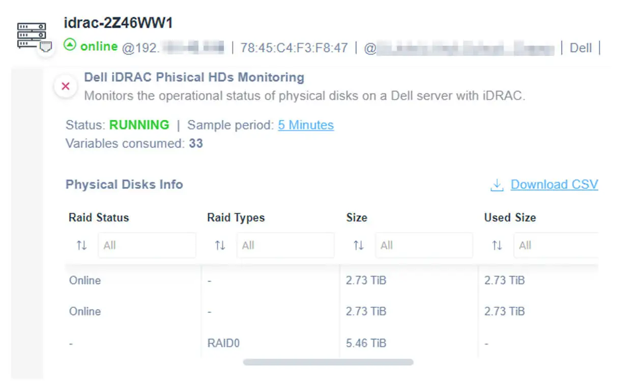 Easily monitor iDRAC Physical HDs 2