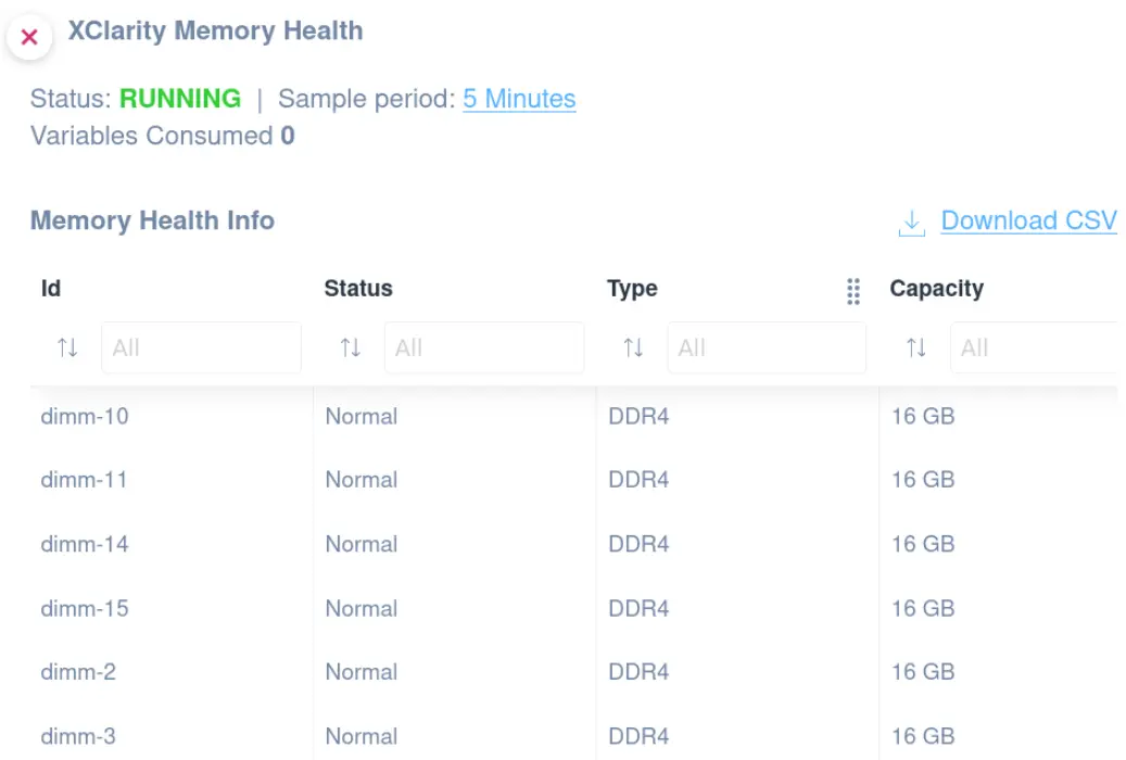 Lenovo XClarity Memory Health