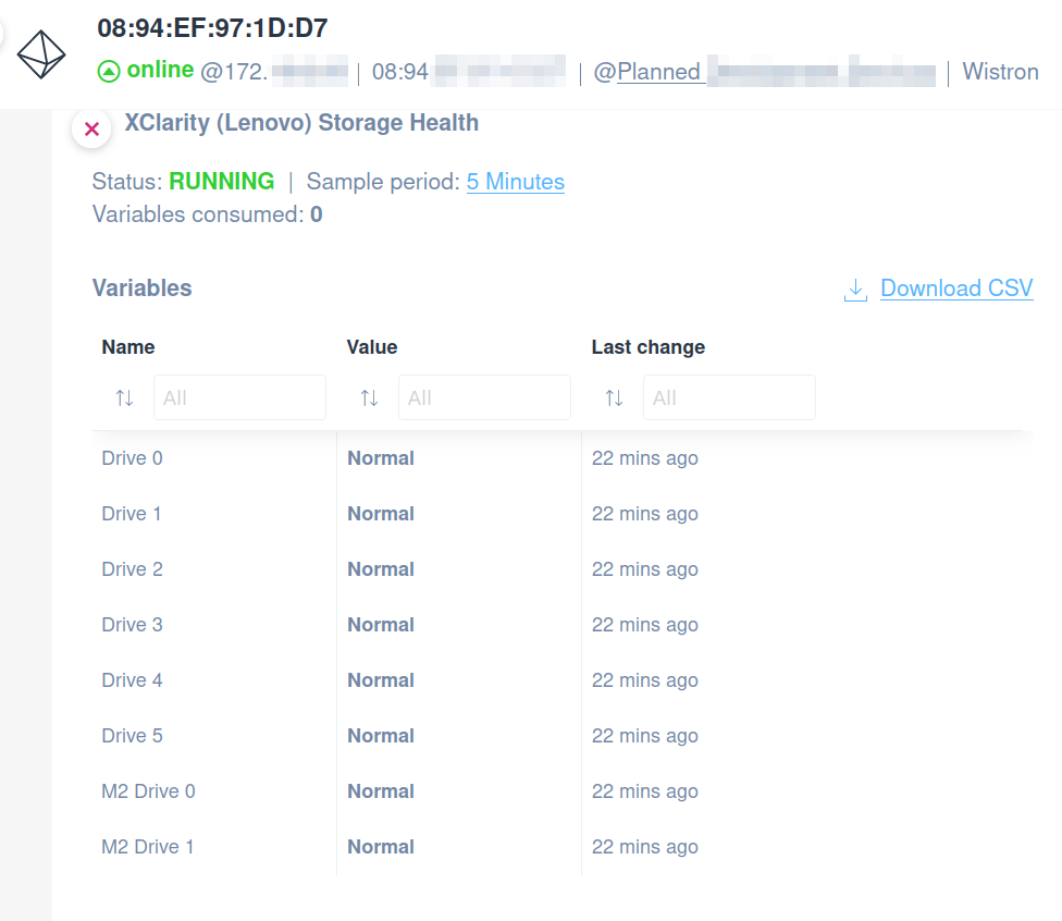 Lenovo XClatiry Storage Health Monitoring