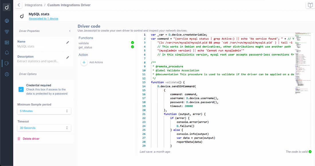 Driver MySQL code