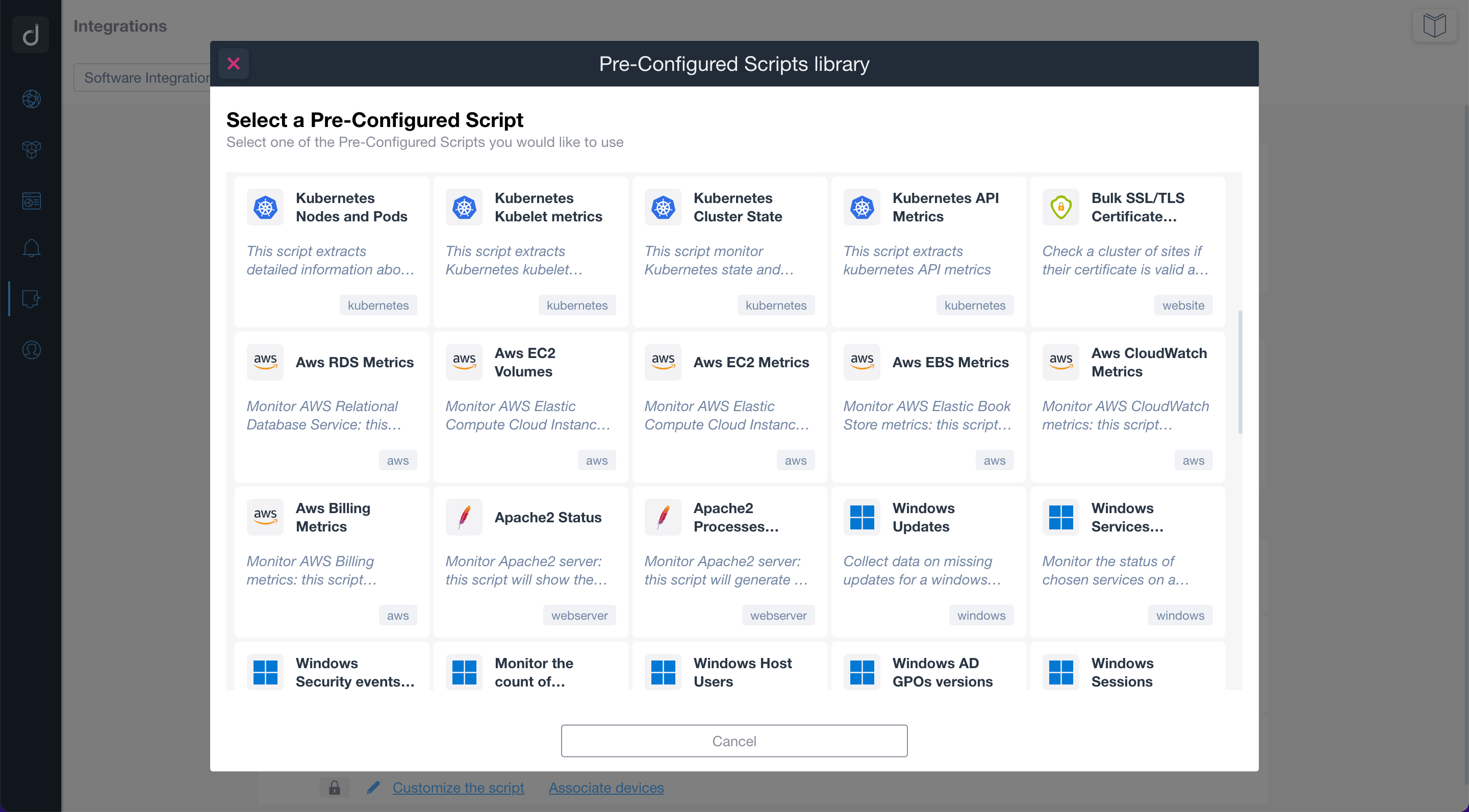 Pre-configured Script Library